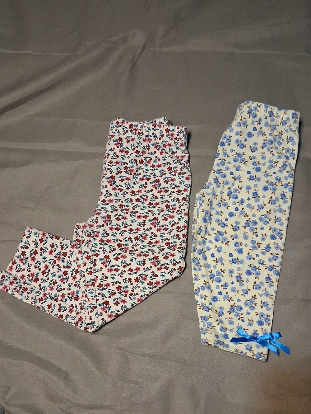Kids Floral Pajama Pants - Red & Blue Floral